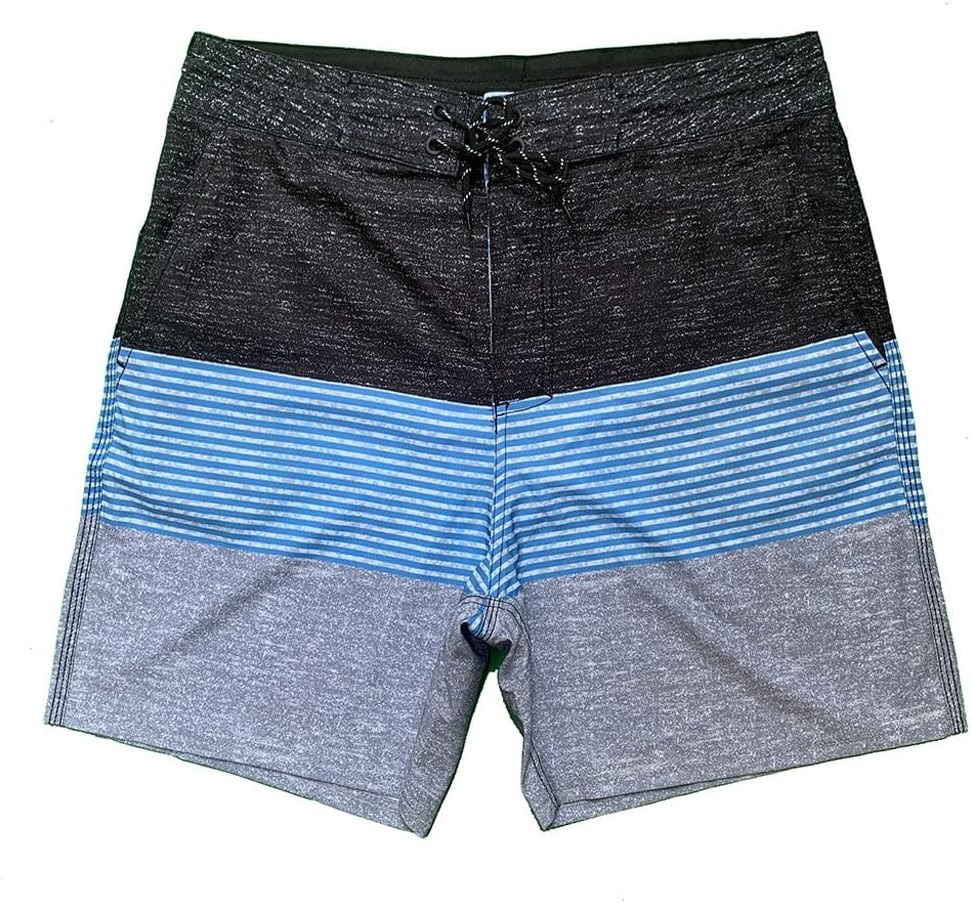 HBJWOV Men's Stretch Quick Dry Beach Pants Striped Men's Casual Home Sports Surfing Shorts Beach Pants(32)