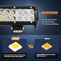 Vista 3 de Nilight Led Light Bar 2Pcs 12Inch 72W 5040 LM Spot Flood ComboLed Off Road Lights Bright Driving Fog Boat Lights Led Work Light Bar for Trucks