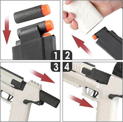 Miniatura 5 de Pistola de juguete de bala suave con cargador y 96 dardos de espuma, pistolas de espuma de juguete geniales para niños a partir de 8 años,