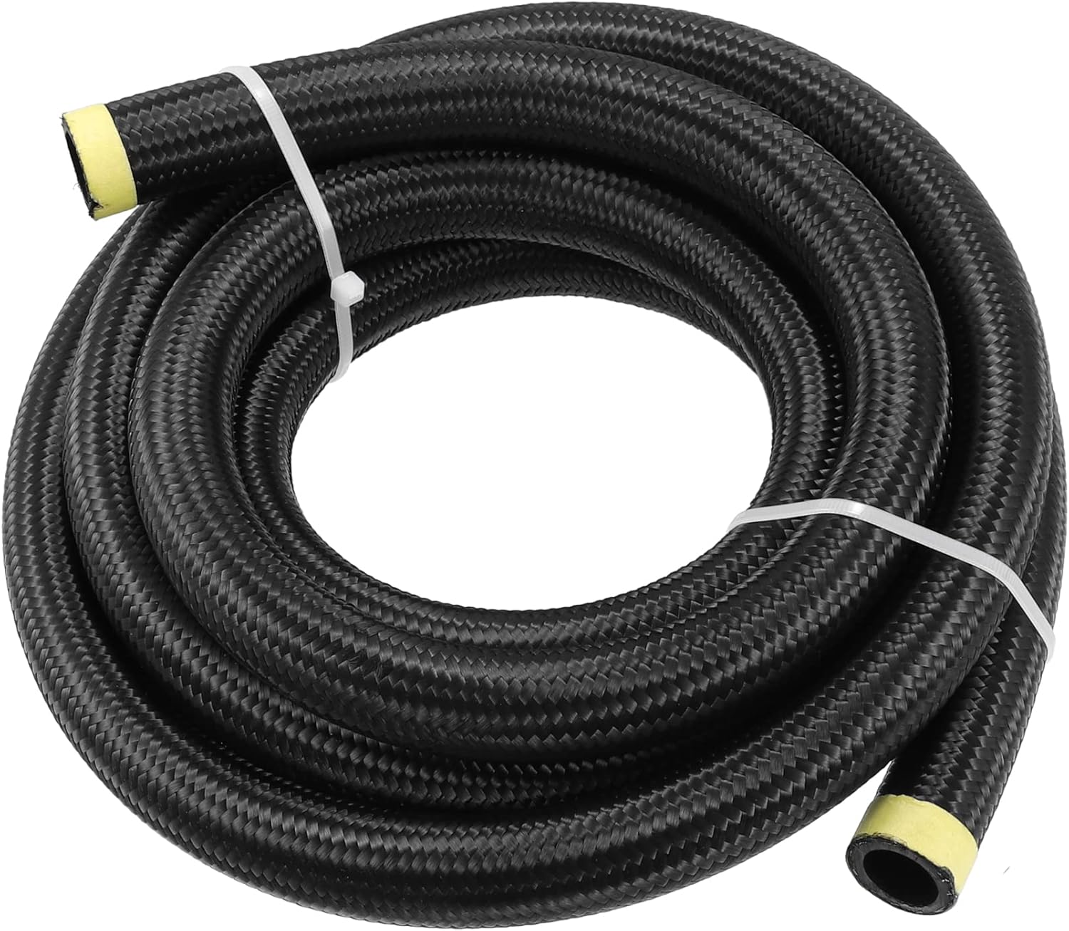 X AUTOHAUX 10ft 12AN Fuel Hose AN12 Universal Car Braided Nylon Stainless Steel CPE Oil Fuel Gas Line Hose Black