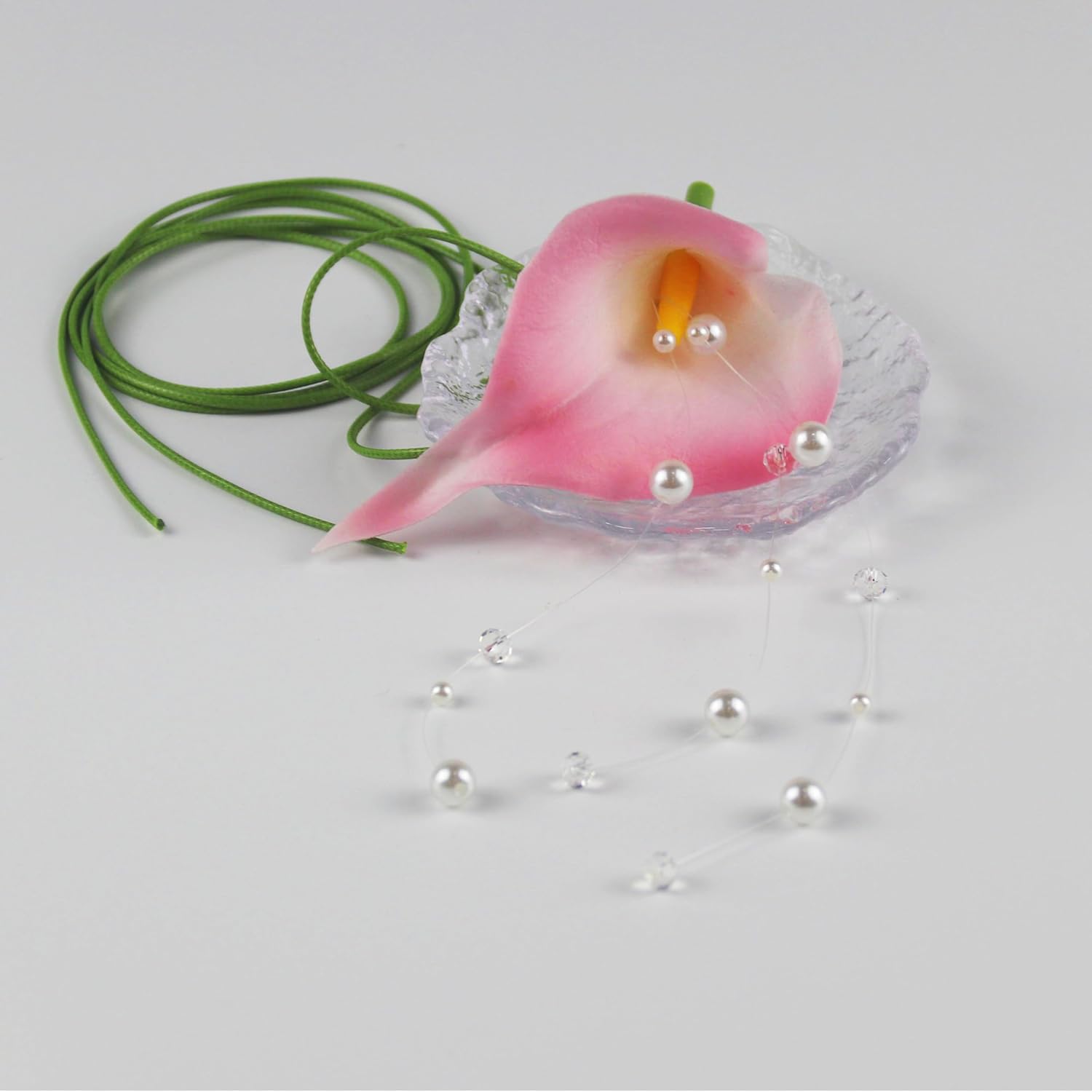 Colorful Flower Choker Necklaces for Women,Calla Lily Statement Necklace Pearl Drop 90s Choker Necklace Adjustable Unique Summer Cord Necklaces Jewelry Gifts - Image 5