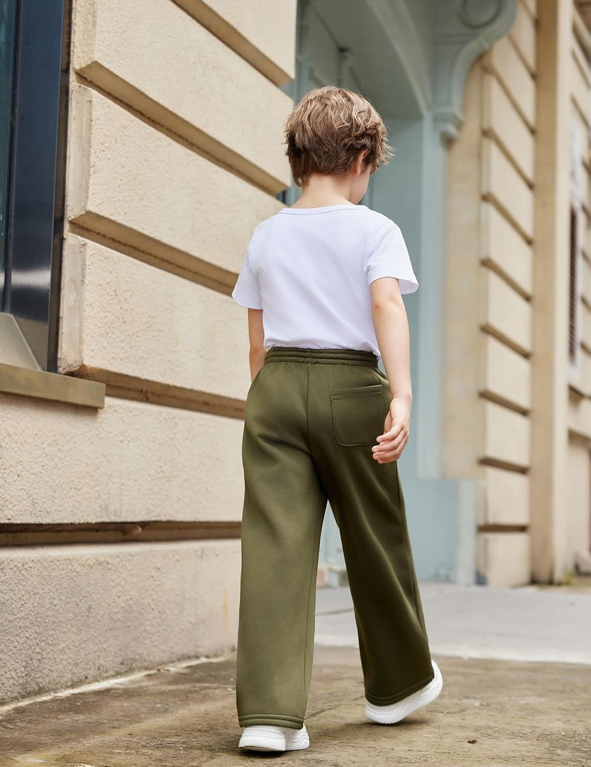 Arshiner Boys Casual Pants Fleece Sweatpants Lightweight Open Bottom Lounge Pants Drawstring Jogger Pants with Pockets - Image 5