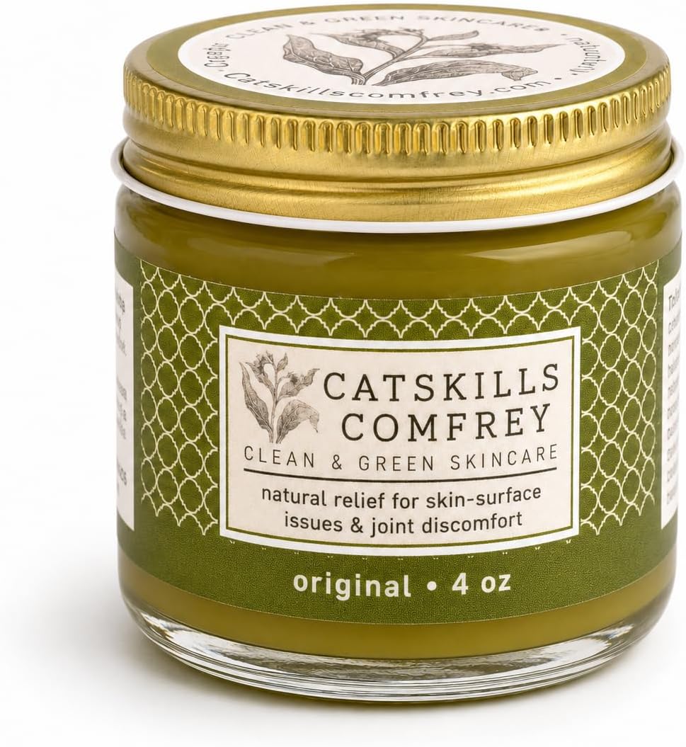 Original, 4oz โ Comfrey Salve for Bone Healing Organic โ Comfrey Oil Cream, Only 4 Natural Ingredients โ Home-Grown & Home-Made, Multi-use Natural Skincare, No Essential Oils