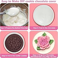 Vista 4 de Sidosir 2 moldes de silicona para galletas Oreo de chocolate, cilindro redondo de 7 cavidades, moldes de cubierta de chocolate Oreo para dulces