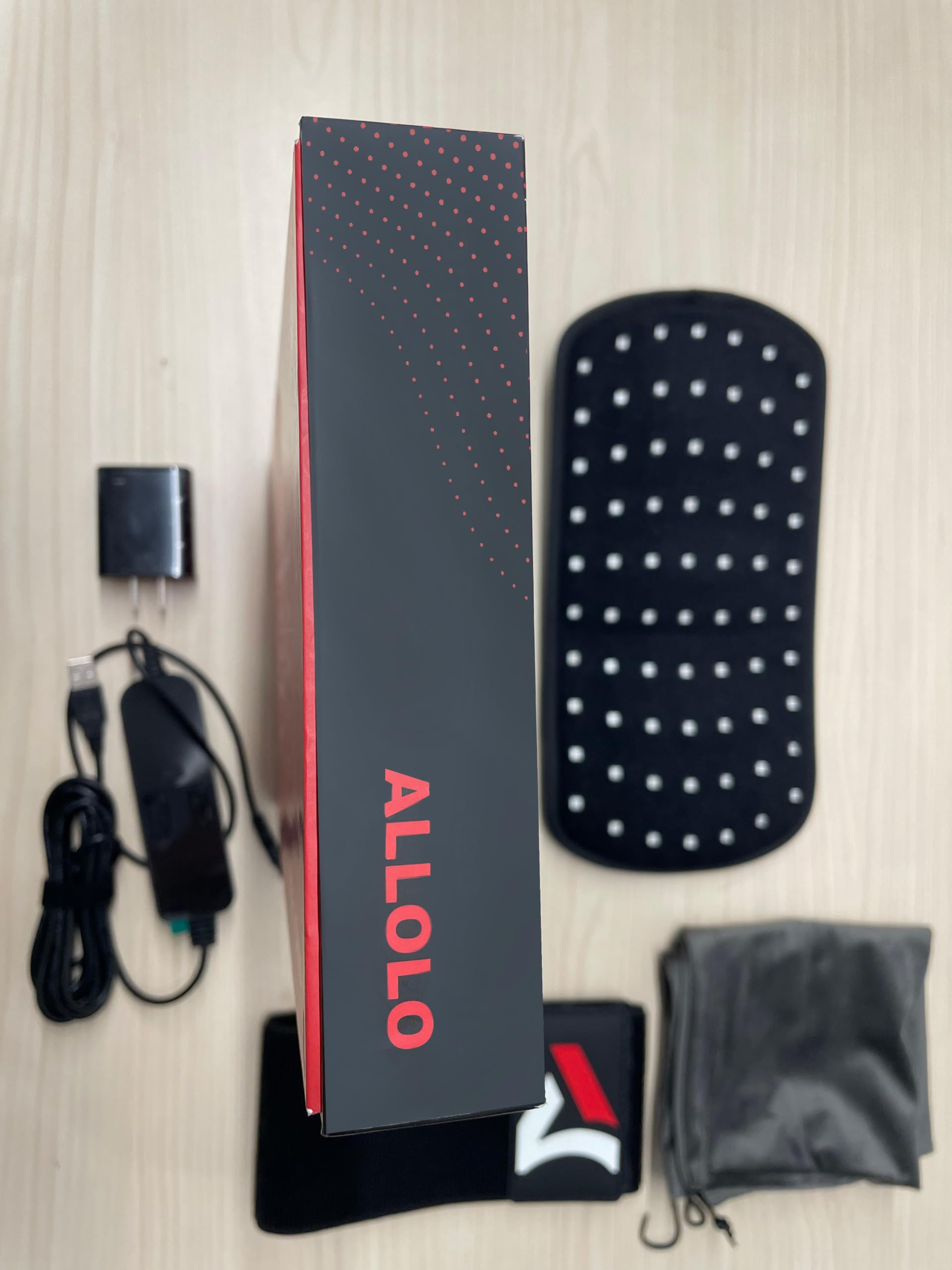 ALLOLO - Thérapie de lumière rouge pour le corps, compteur LED 3 en 1 avec télécommande et minuteur, thérapie de lumière infrarouge de 32 x 16 cm, 660 nm et 850 nm pour le soulagement de la douleur