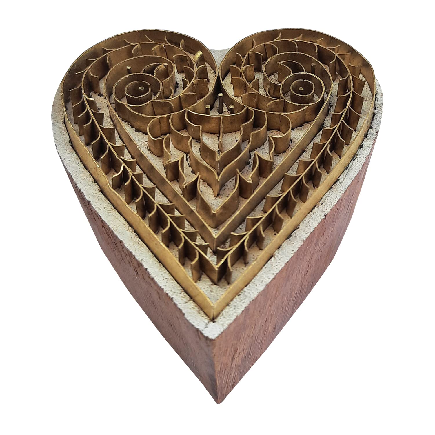 Royal Kraft Brass Wooden Stamps for Block Printing on Clay, Pottery, Fabric BHFtag015