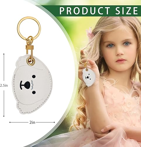 Miniatura 291 de Funda de cuero compatible con Apple AirTag, rastreador de llavero GPS Airtag con llavero, cubierta protectora antiarañazos para AirTag