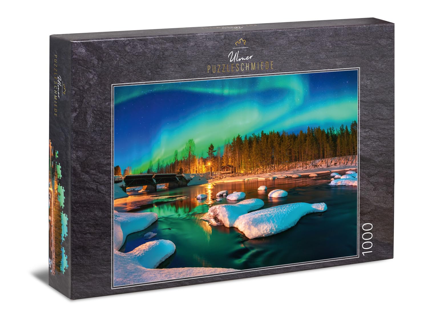Ulmer Puzzleschmiede Puzzle „Lichtertanz Des Nordens“ – 1000 Teile – Nordlichter über Lofoten, Norwegen – Premium Made In Germany