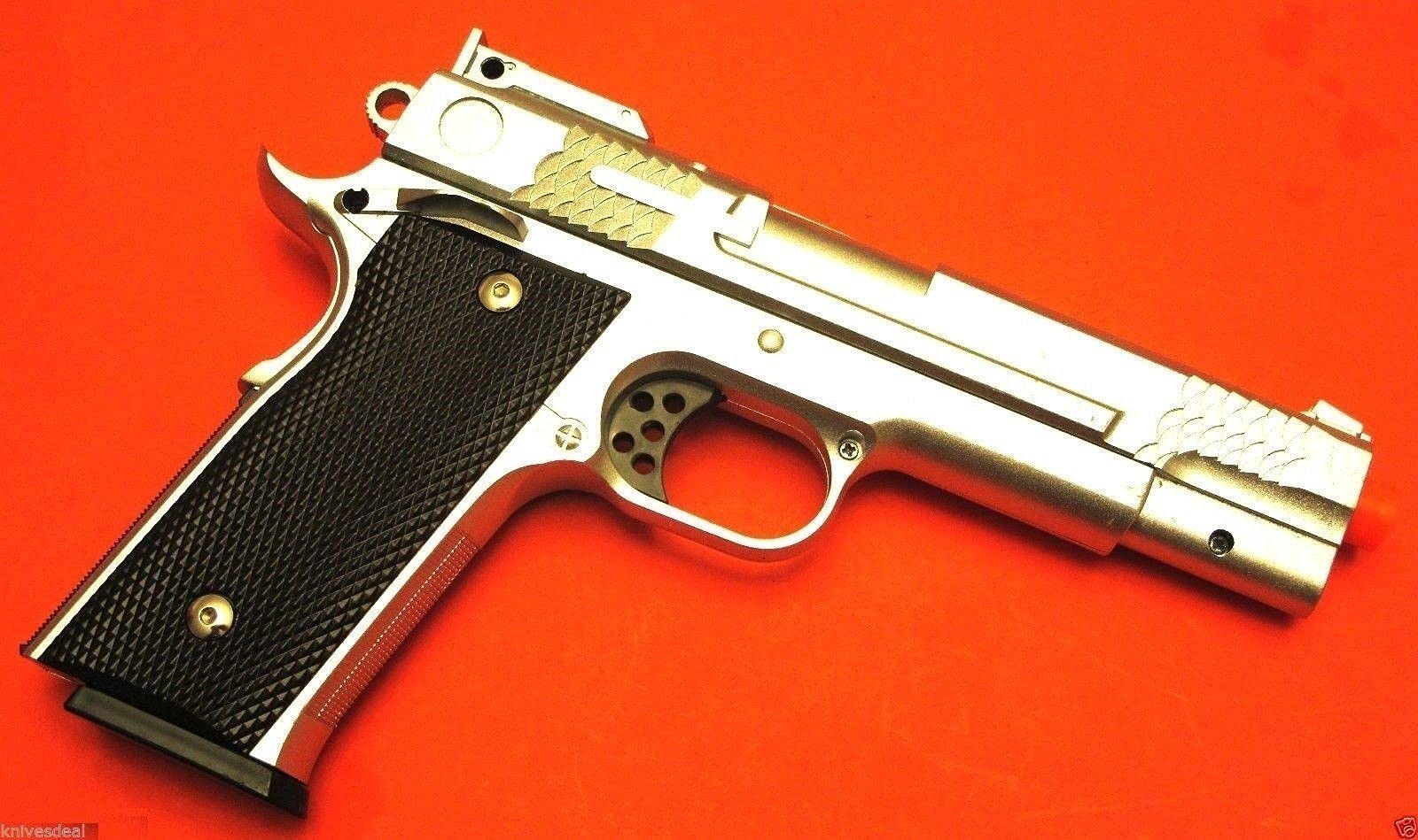 AirSoft 350 FPS G20S Metal Pistol -M945 Tactical Spring Handgun -Silver