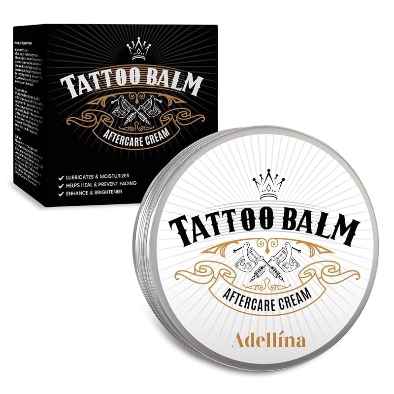 Bálsamo para cuidados pós-tatuagem Adellina com manteigas e óleos, 150 g