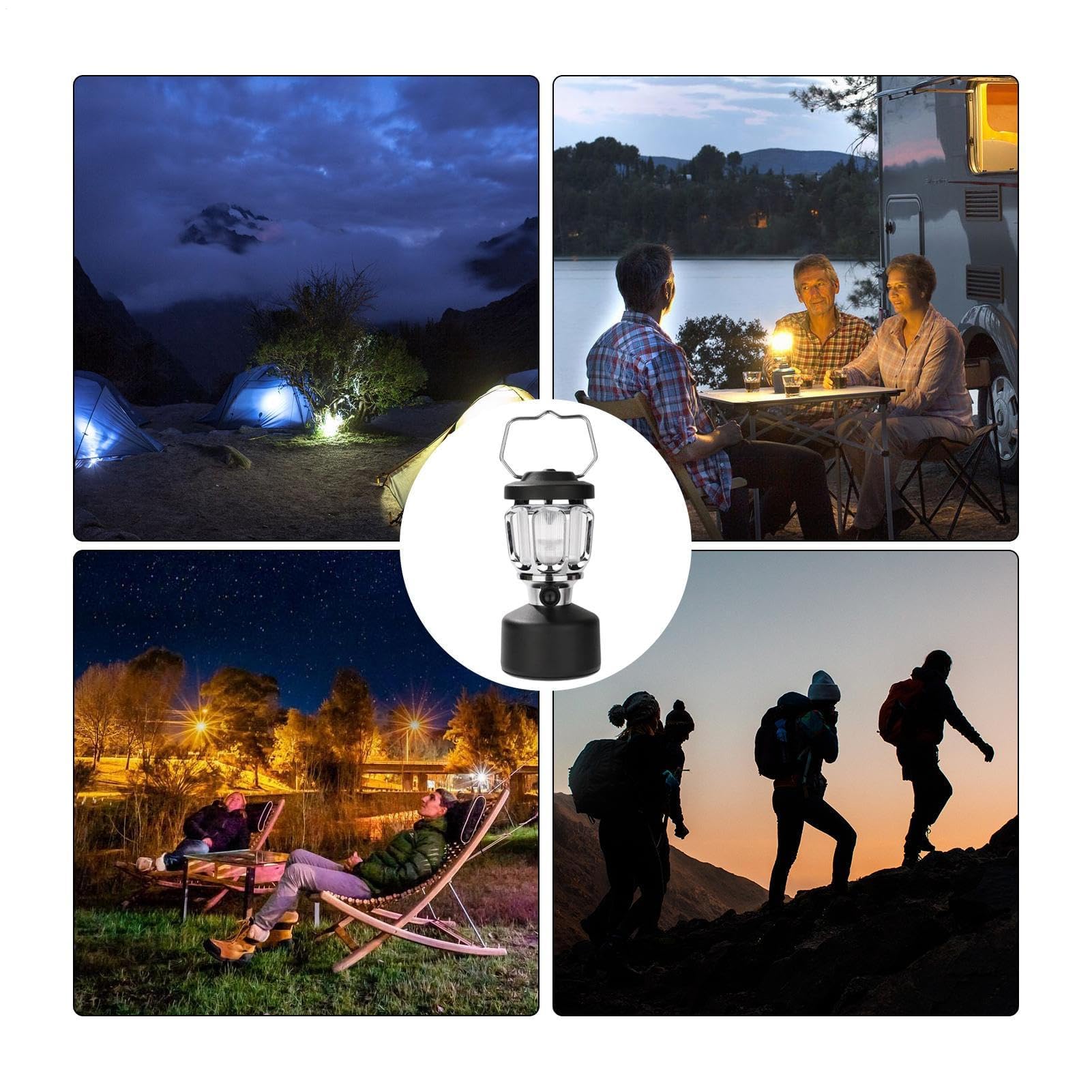 Carga de Luces de Campamento Linterna Recargable de la Linterna LED Que acampa con la Prenda Impermeable del Banco IPX4 del Poder multicolora
