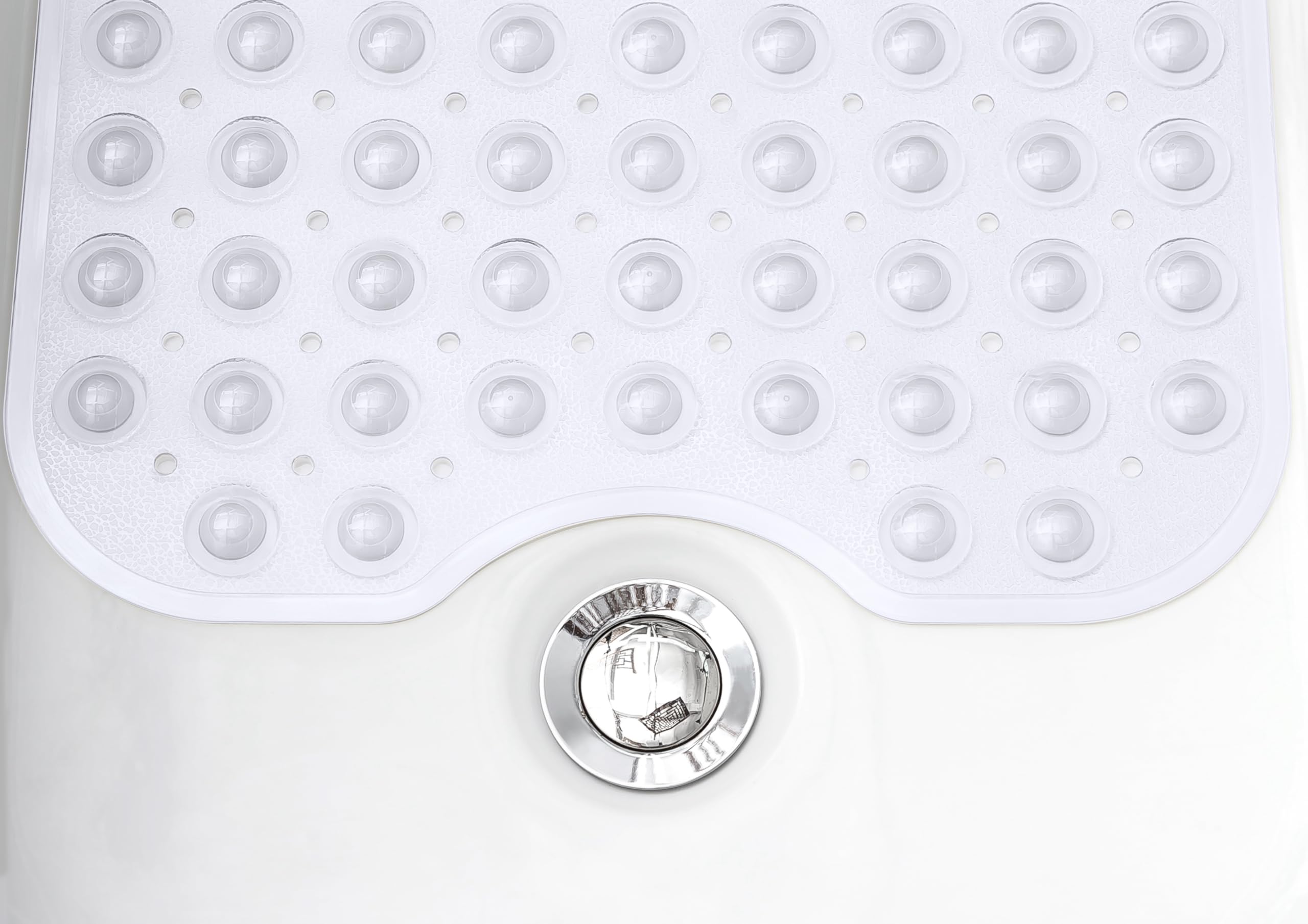 Alfombrilla de baño antimicrobiana Extra Larga, Antideslizante, de Vinilo, Transparente