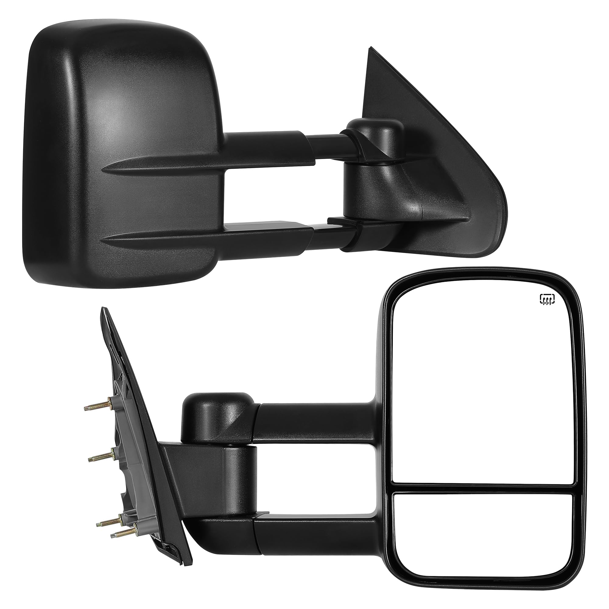 YITAMOTOR Towing Mirrors Compatible with 2014-2018 Chevy Silverado GMC Sierra 1500, 2015-2018 Silverado Sierra 2500 HD 3500 HD, Power Control Heated Manually Folding Telescoping Side Mirror Black