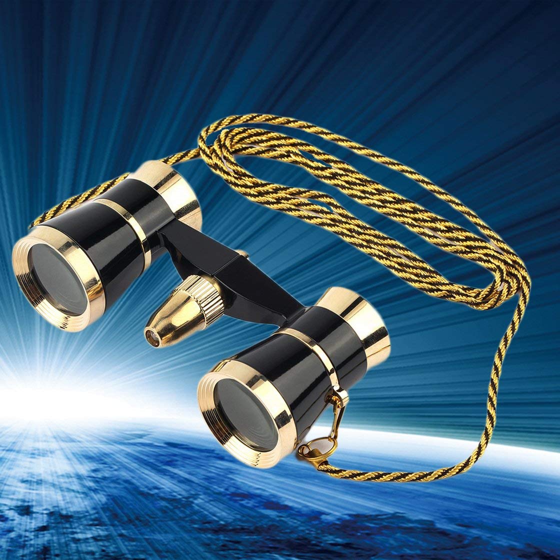 Exquisite Black Gold Fernglas Teleskop 3X25 Dame Geschenk Teleskop Oper Theater Fernglas Optische Operngläser