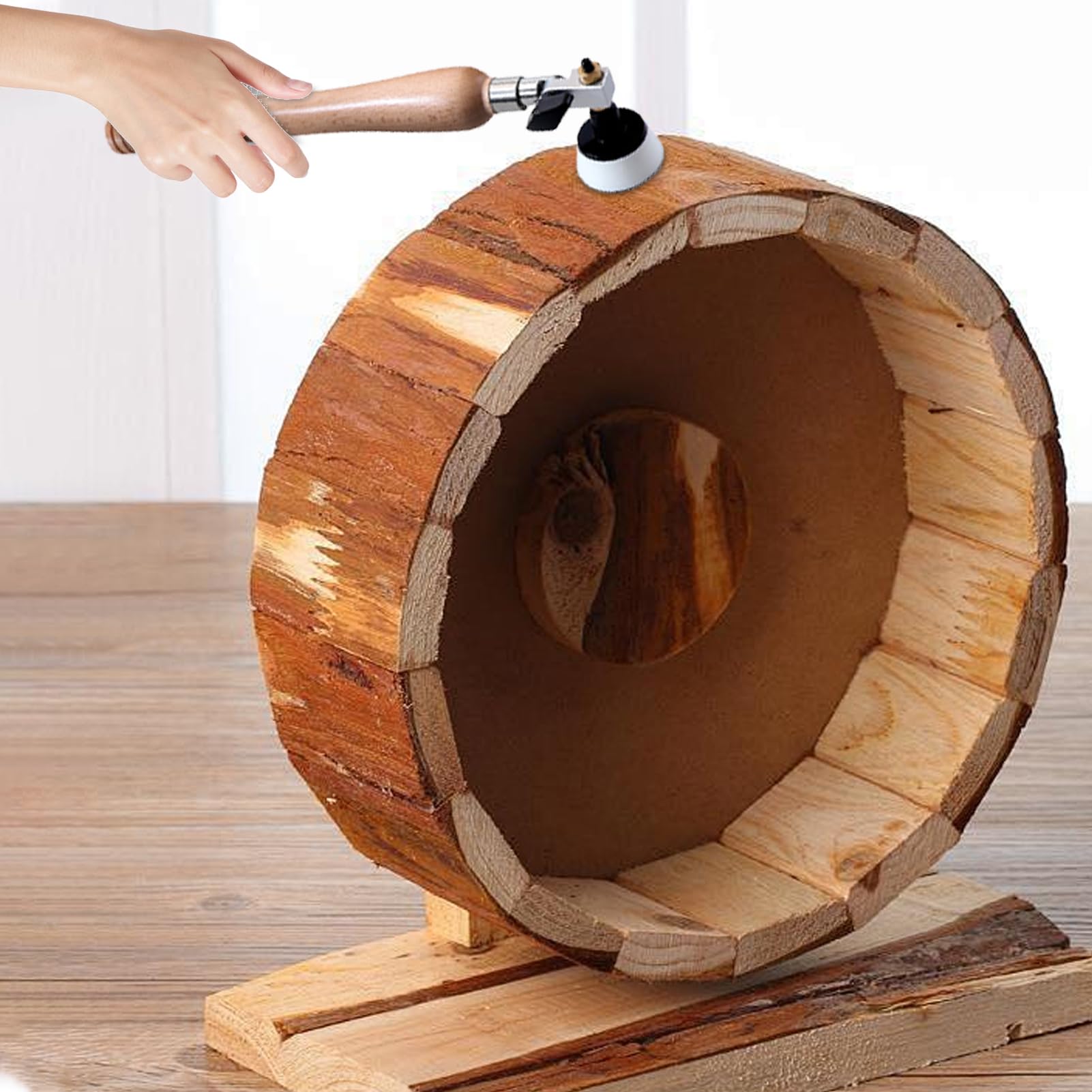 Lijadoras manuales para madera, pequeñas lijadoras para espacios reducidos | Discos de lijado portátiles, lijadora de cuenco, pulidora | Lijadora artesanal, herramienta de lijado de madera con mango