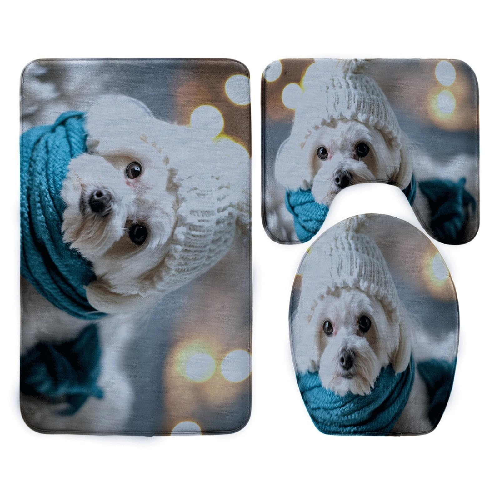 Tapis de bain jaune et bleu en polyester doux pour une décoration de chambre colorée