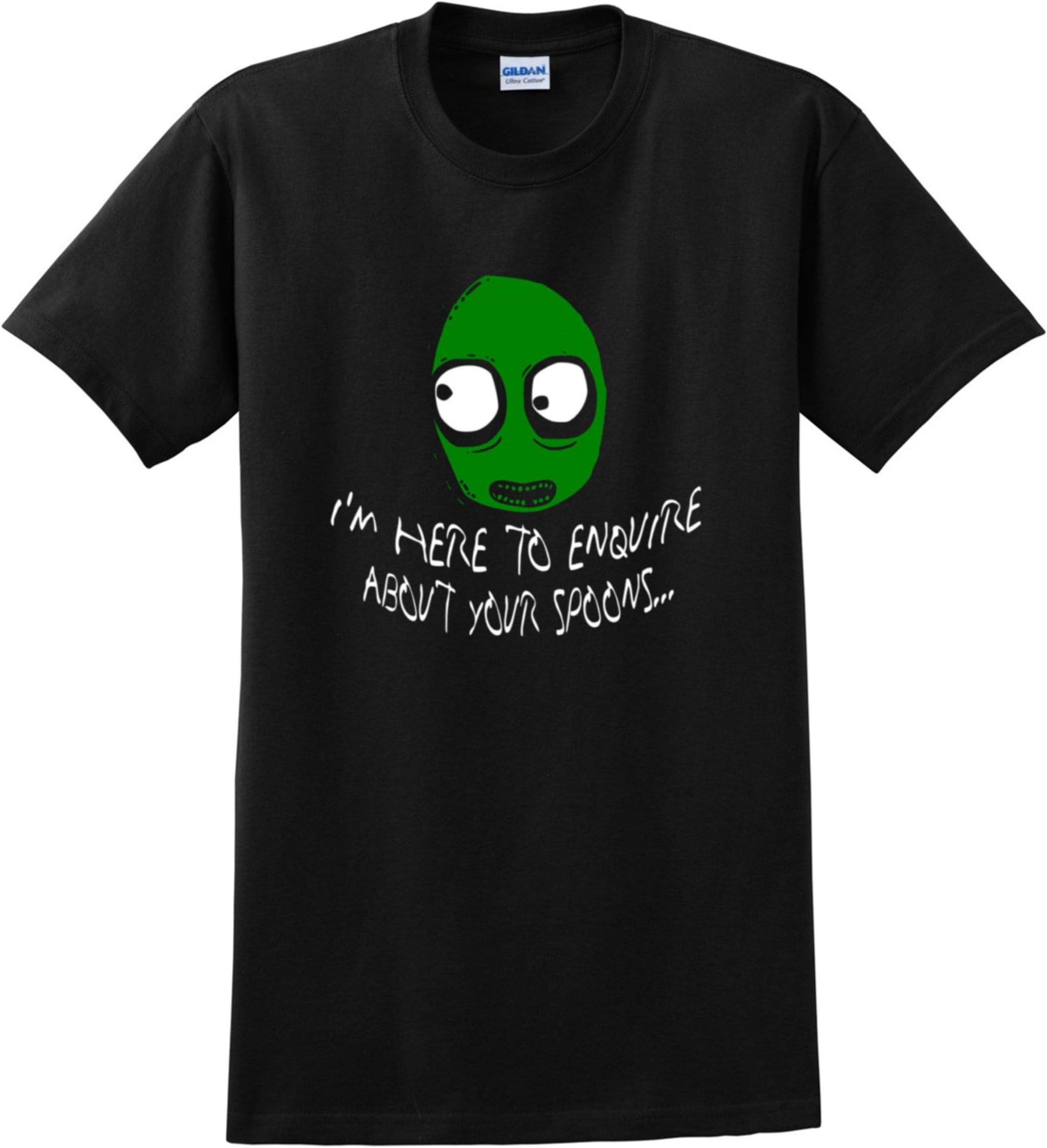 Salad Fingers I'm Here to Enquire About Your Spoons Rusty Spoon T-Shirt (Large) Black