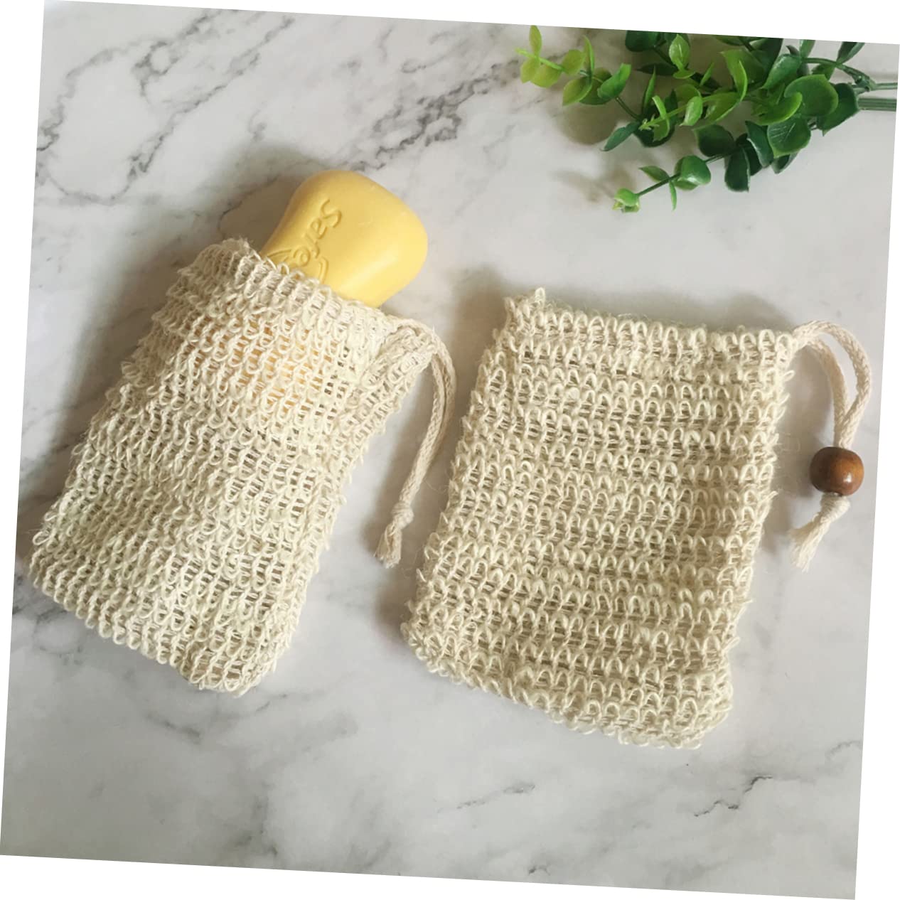 CALLARON 4pcs Foaming Net Bubble Maker Bag Facial Net Soap Storage Bag Burlap Drawstring Soap Holder Face Washing for Home Travel