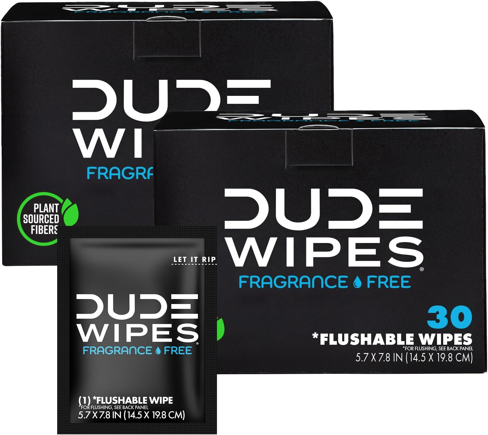 Wipes On-The-Go Unscented Travel Wipes - 2 Pack, 60 Count (Individually Wrapped) - Extra-Large Adult Flushable Wipes for Sensitive Skin - Infused with Vitamin E & Aloe - Septic and Sewer Safe