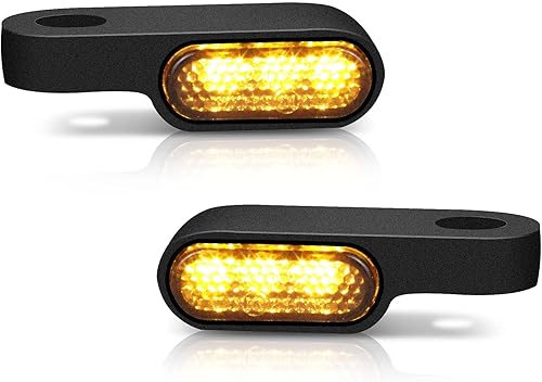 NTHREEAUTO Mini LED intermitentes intermitentes para manillar, luz delantera para motocicleta, compatible con Honda Shadow Harley Dyna Sportster