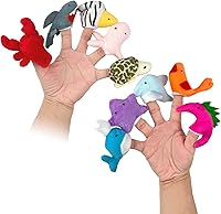 Vista 1 de Marionetas de dedo Sealive para niños de 1 a 3 años, marionetas de dedo de animales, juguetes de animales de peluche suaves para contar historias