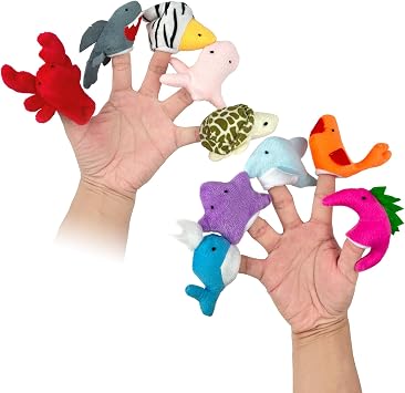 Sealive Finger Puppets for Toddlers 1-3, Animal Finger Puppets | Soft Plush Animal Toys for Storytelling, Educational Toy Set for Boys & Girls, Great for Home, School, Parties & Travel