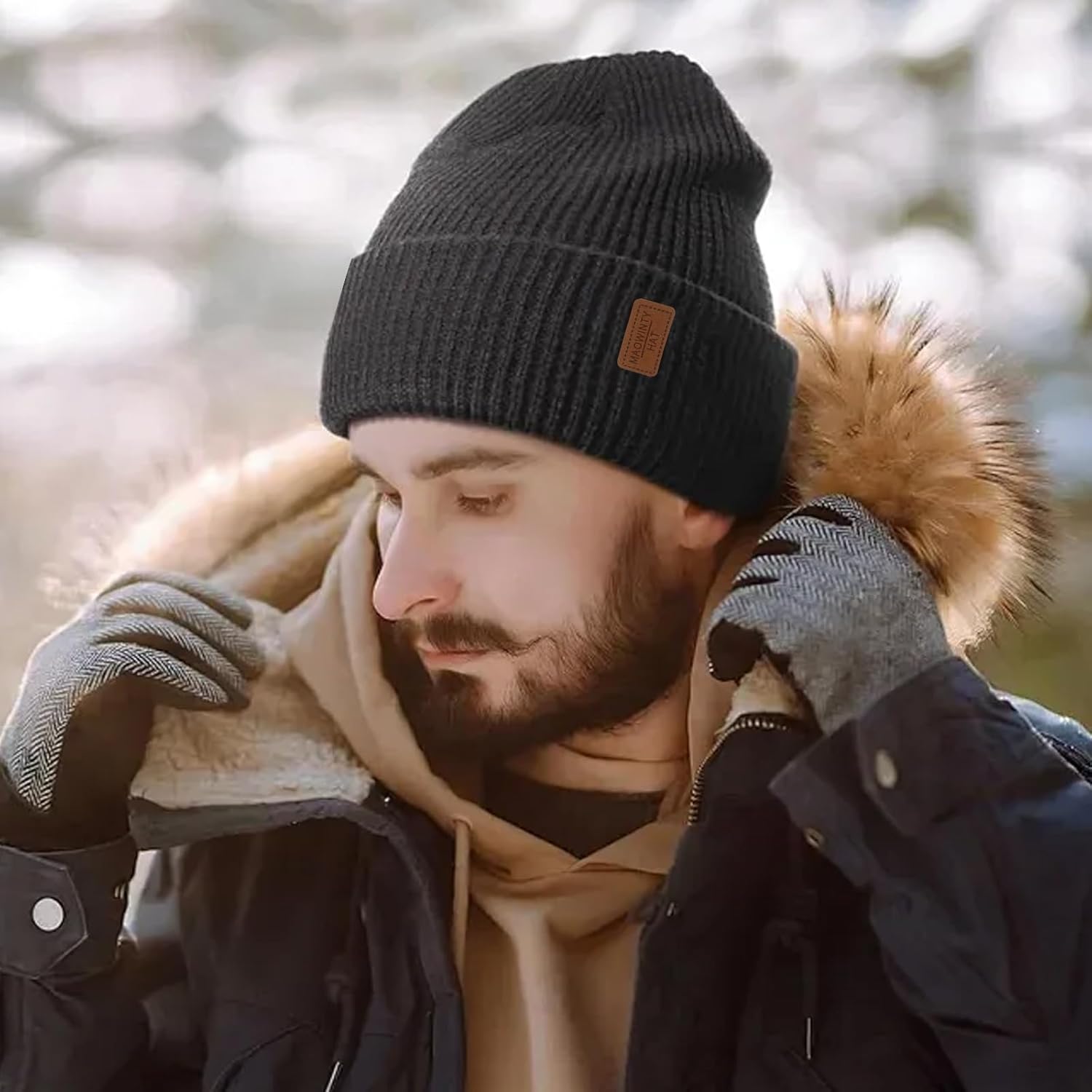 Winter Beanie for Men Women, Cuffed Knitted Fleece Lined Unisex Soft Warm Running Cycling Ski Hat Stocking Beanies Skull Cap - Image 5