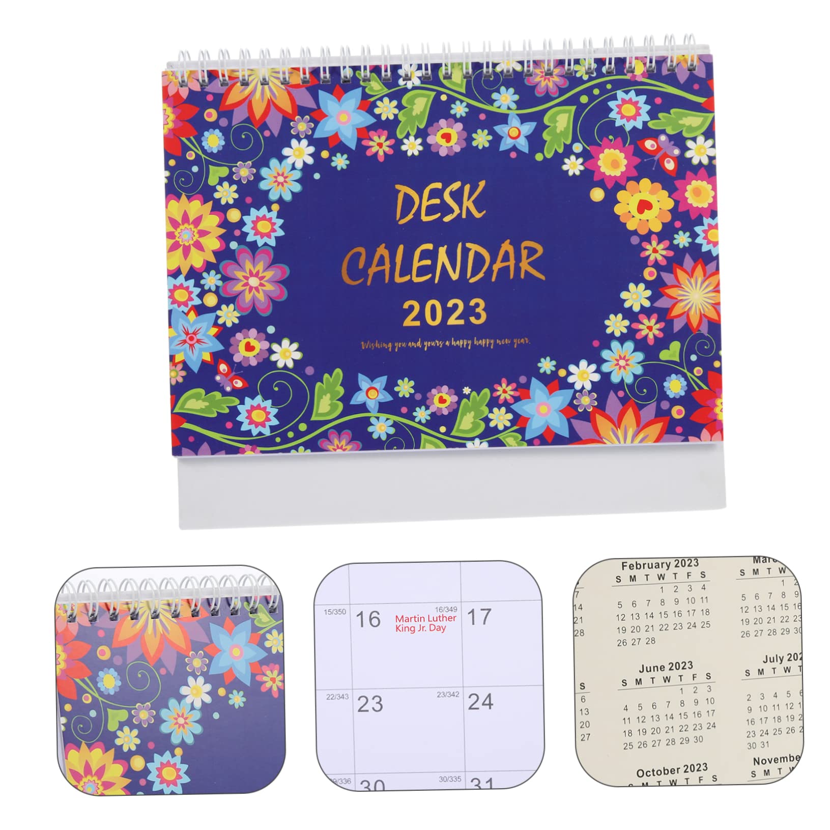 STOBOK 5stücke Monatlicher Desktop-kalender Stilvoller Aufstellbarer Kalender Für Home Office Und Schule Spiralbindung Und Faltbarem Standfuß Für Planung Und Organisation