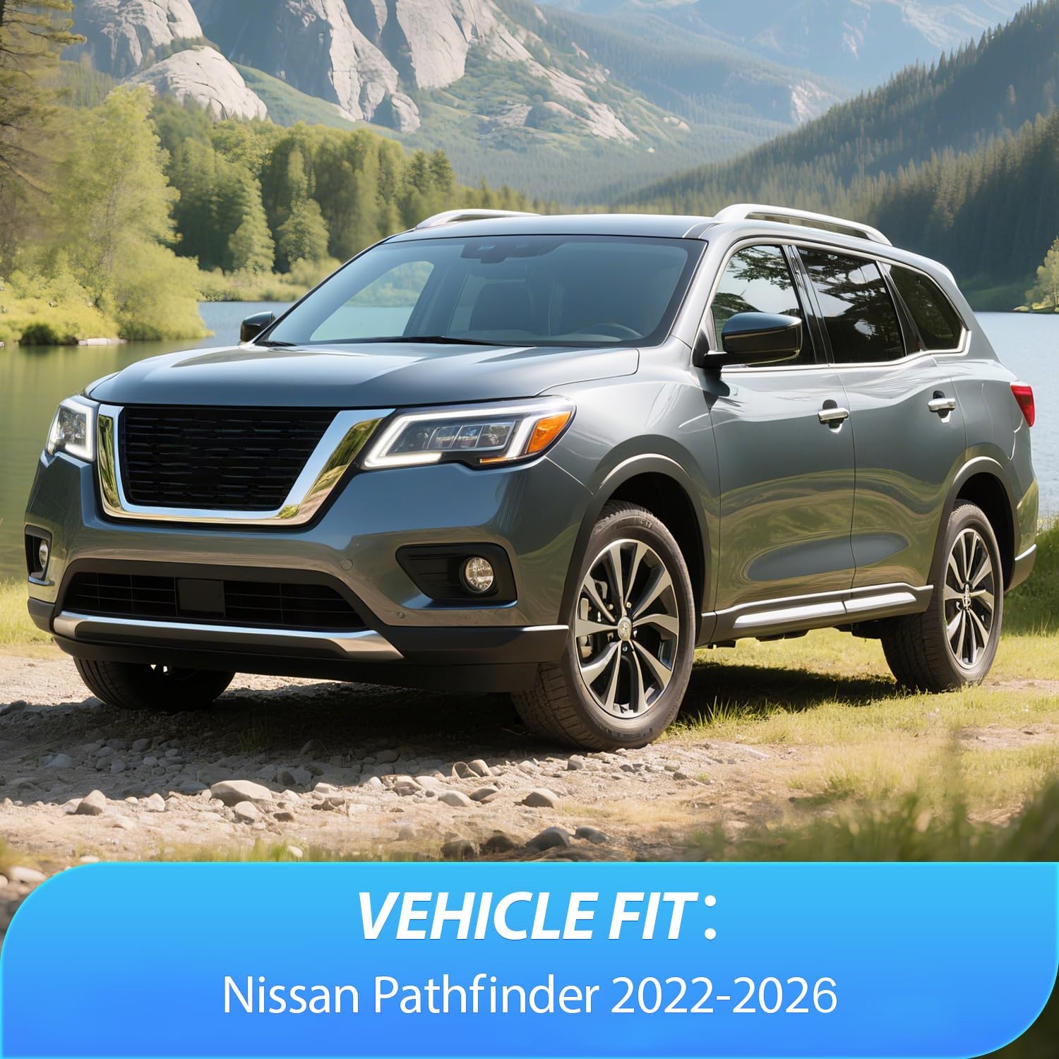 Nilight in Channel Rain Guards for Nissan Pathfinder 2022 2023 2024 2025 2026, Inside Window Visors, Low Profile Wind Deflectors for Rain & Fresh Air Ventilation, Smoke Tinted, 4PCS