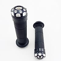 Vista 2 de Universal aluminio CNC motocicleta 7/8 "0.866 in manillar Grips goma gel mano apretones con extremo de barra