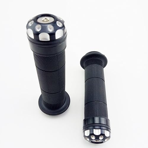Miniatura 2 de Universal aluminio CNC motocicleta 78 "0.866 in manillar Grips goma gel mano apretones con extremo de barra
