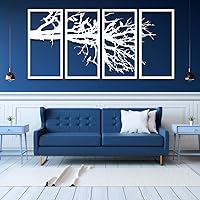 Vista 7 de Arte de pared de metal árbol de la vida, decoración de pared de metal árbol de la vida, arte de pared de metal para árbol genealógico, decoración