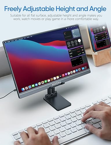 Miniatura 6 de ARZOPA Monitor portátil y soporte para tableta, monitor de computadora portátil FHD de 15.6 pulgadas 1080P y combinación de soporte de monitor