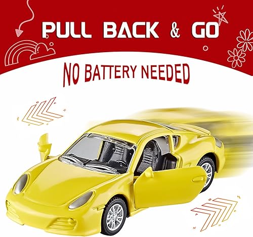 Miniatura 4 de KIDAMI Juego de 5 autos de juguete de metal fundido a presión puertas abiertas paquete de regalo para niños auto privado