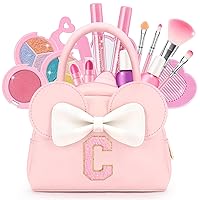 Vista 17 de Kit de maquillaje real para niñas – 18 juguetes de maquillaje no tóxicos lavables con monedero inicial – Regalos de cumpleaños para edades de 3, 4