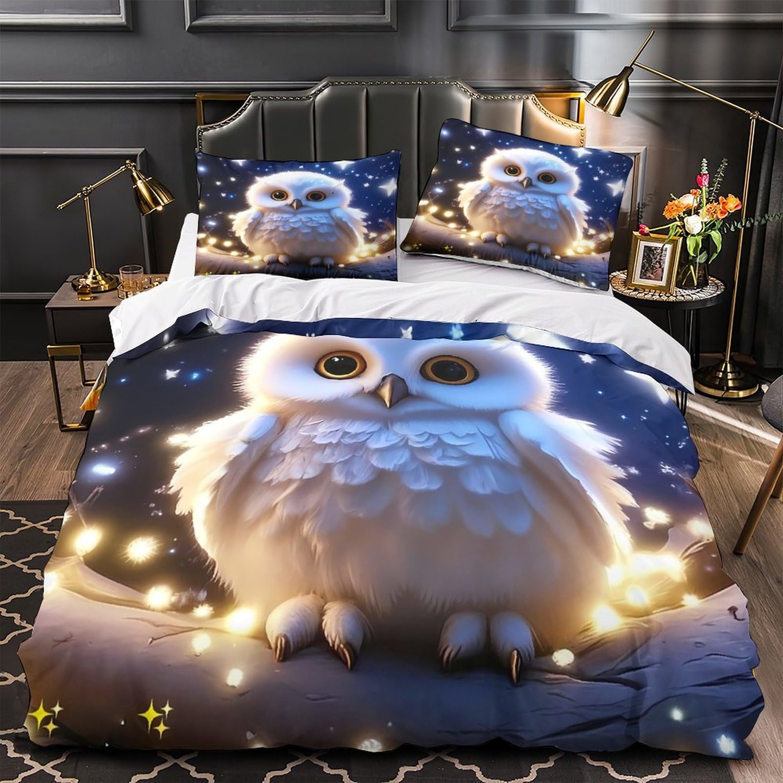 Parure de lit scène nocturne fantastique pour chambre single