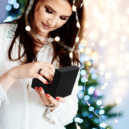 Miniatura 5 de Caja de regalo, caja de regalo, caja de regalo, 12 cajas de regalo cuadradas de cartón para joyas, caja de regalo de papel de cartón relleno de