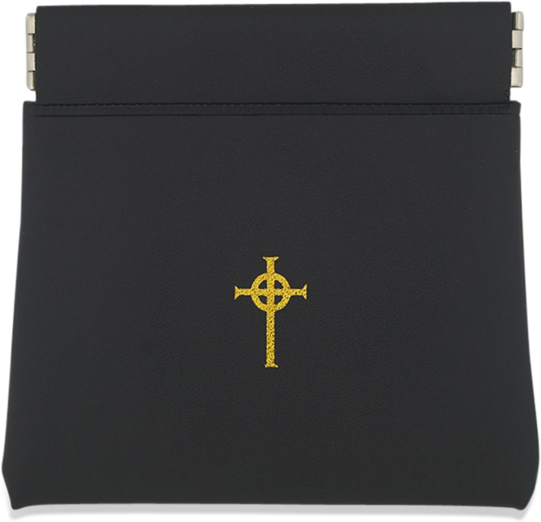 Good Shepherd Creations Coin Purse Style Rosary Pouch with Celtic Cross (Black)