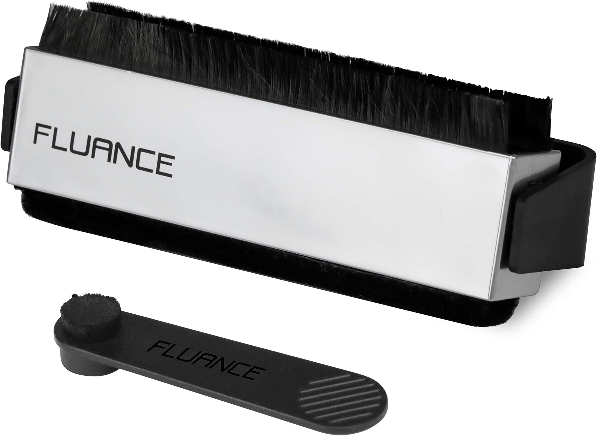 Fluance Vinyl Record & Stylus Cleaning Kit with 2-in-1 Anti-Static Carbon Fiber & Soft Velvet LP Brush and Stylus Brush (VB52)