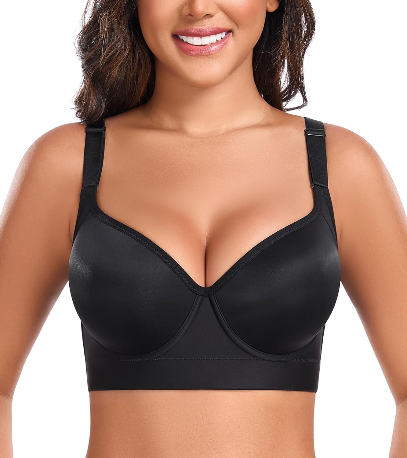 DotVol Women's Push Up Full Coverage Underwire Support Everyday T-Shirt Bra Hide Back Fat