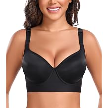 DotVol Womens Push Up Full Coverage Underwire Support Everyday T-Shirt Bra Hide Back Fat