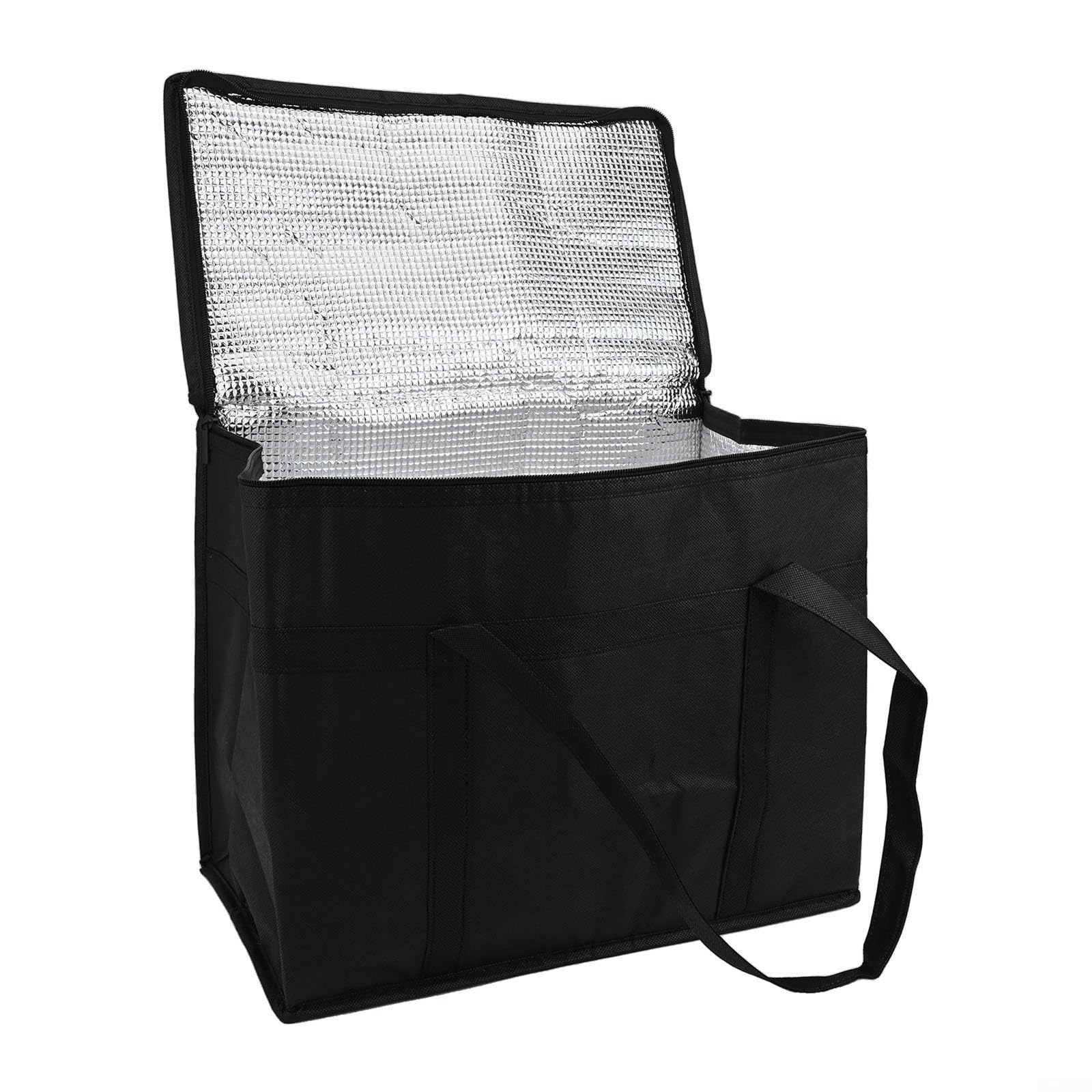 Insulated Cool Bag 30L Thermal Food Delivery Box Non-Woven Thermal Lunch Bag 30L Foil Lined Large Cooler Tote 30L for Camping and BBQ Foldable Insulated Box 41x33x23cm High Capacity Thermal Food Bag
