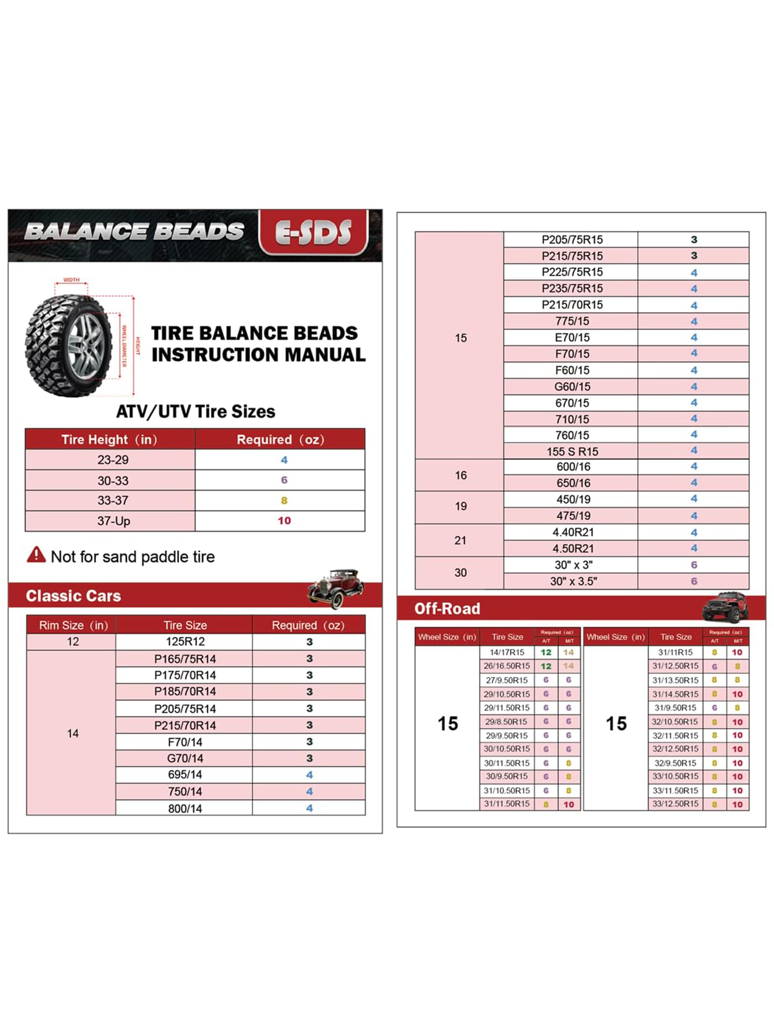 Truck RV Balance Beads Tire Balance Beads 6oz X 4 Pack - Ceramic Wheel ...