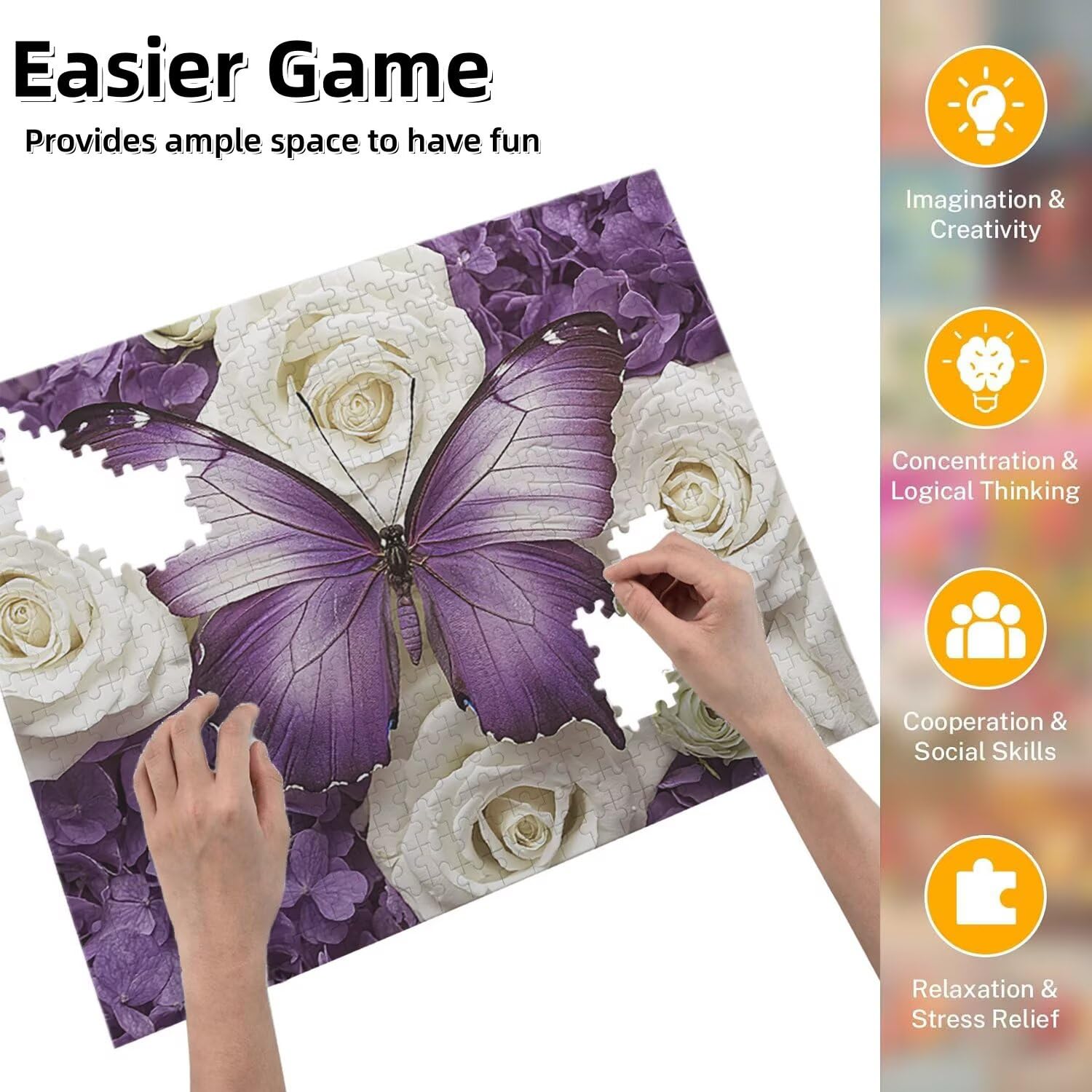 Jigsaw Puzzle, 5000 Pezzi Puzzle Classici, Rosa Puzzle Rilassamento Intelligence, Mpossibile Difficile Puzzle Impegnativo per Adulti Puzzle Gioco Familiare, Regalo per Amore Amico Farfalla fr0-573