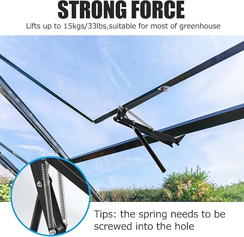 Miniatura 4 de CHANGE MOORE Abridor de ventilación automático para invernadero automático, negro, 1 paquete, abridor de ventana de techo, kit de ventilación