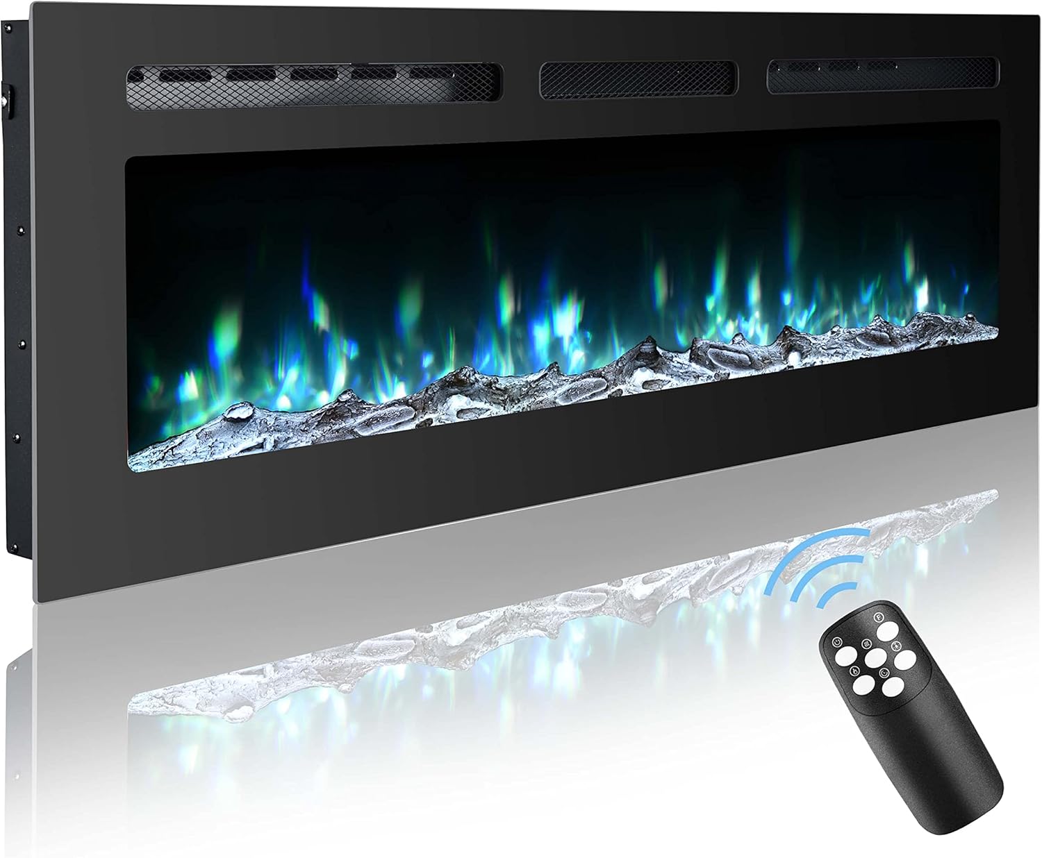 50 Inch Electric Fireplace Inserts, Wall Mounted Fireplace