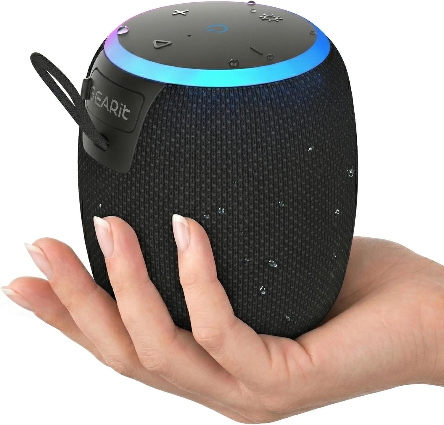 GEARit Small Portable Wireless Speaker with Deep Bass & RGB Light | 15W Bluetooth Speaker V5.3 IPX6 Waterproof & Dustproof | AUX & TWS Pairing 10H Playtime for Camping Beach Travel Home Gift