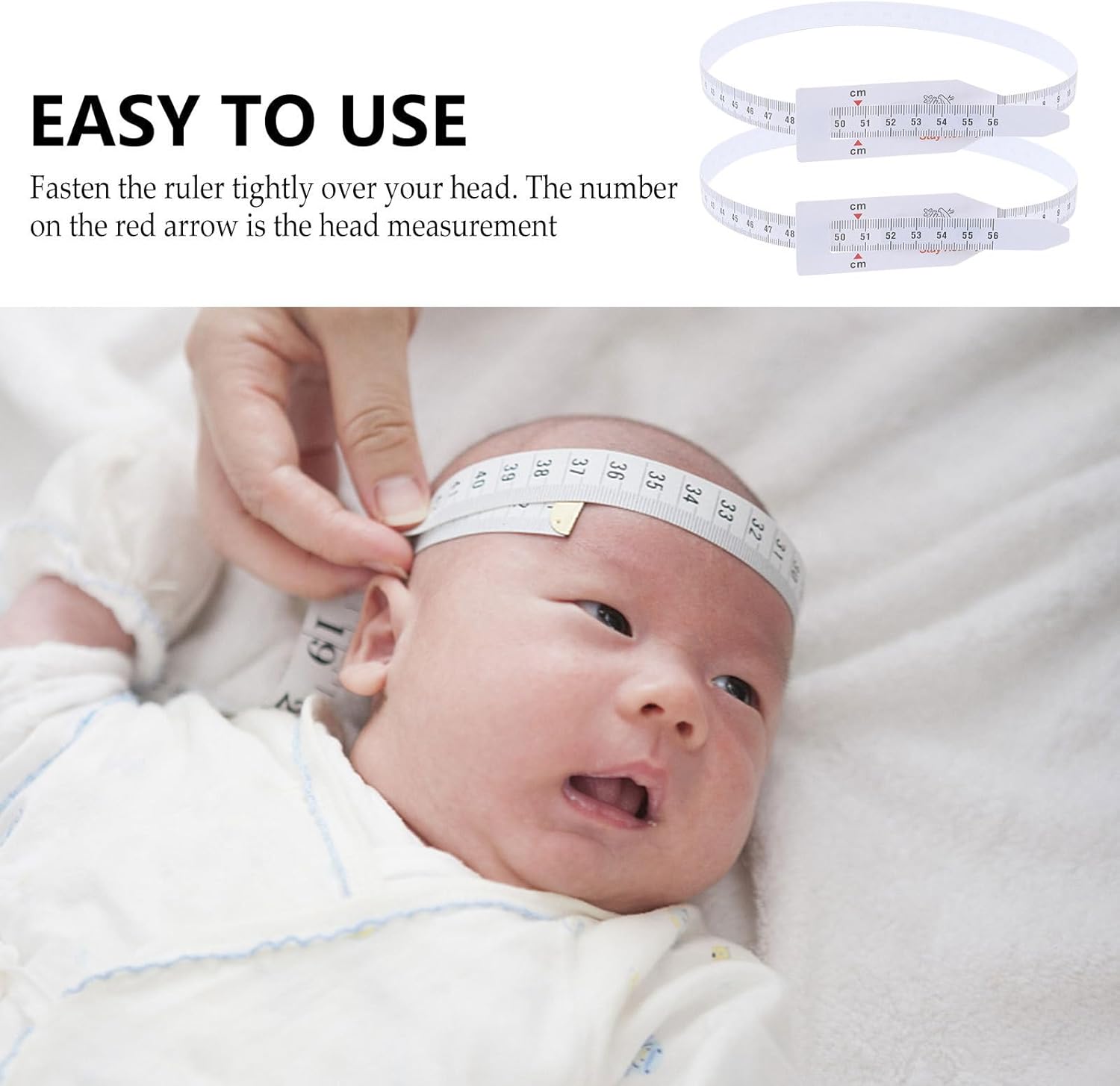 Hemobllo Infant Head Circumference Tape Measure 22 Inch Flexible Plastic Measuring Tape for Baby Head and Arm Circumference Accurate Pediatric Measurement Tool