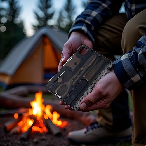 Miniatura 4 de Negro 12 en 1 bolsillo tarjeta de crédito supervivencia al aire libre multi herramienta EDC herramienta engranaje multiherramientas y accesorios