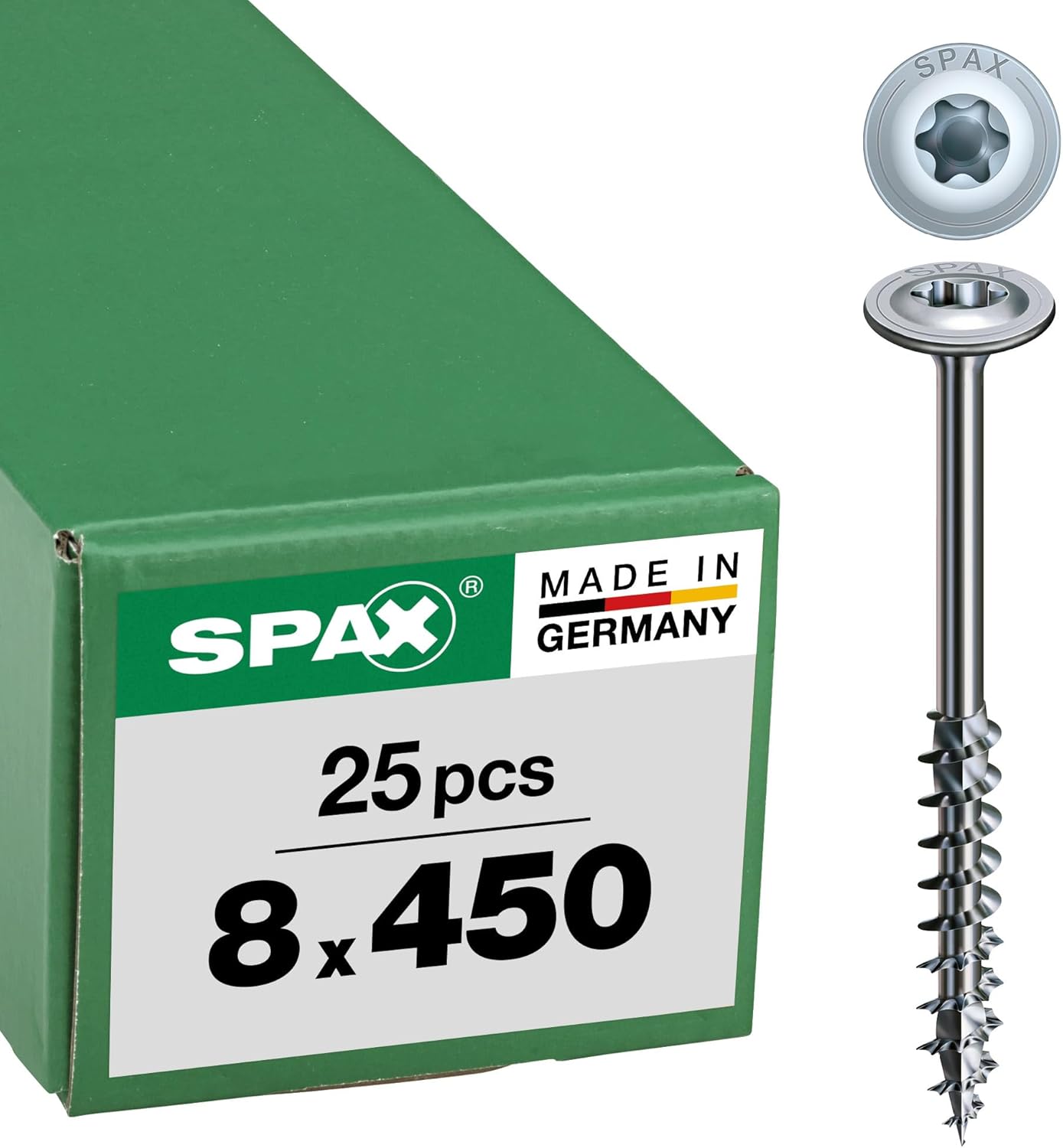 Spax Wood Screw 6.0 x 60 mm, Pack of 200, T-Star Plus, Flat Head, Full Thread, 4Cut, WIROX A3J, 251010600605